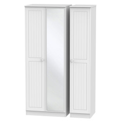 Cottage Tall 3 Door Mirrored Wardrobe